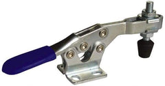 Gibraltar - 500 Lb Holding Capacity, Horizontal Handle, Manual Hold Down Toggle Clamp - 70° Handle Movement, 90° Bar Opening, U-Bar, Flanged Base, Carbon Steel - Apex Tool & Supply
