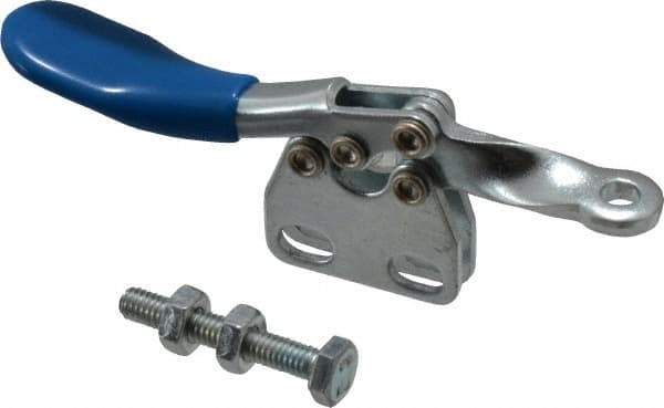 Gibraltar - 60 Lb Holding Capacity, Horizontal Handle, Manual Hold Down Toggle Clamp - 80° Handle Movement, 90° Bar Opening, Solid Bar, Straight Base, Carbon Steel - Apex Tool & Supply