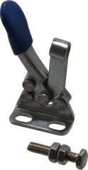 Gibraltar - 60 Lb Holding Capacity, Horizontal Handle, Manual Hold Down Toggle Clamp - 80° Handle Movement, 90° Bar Opening, Solid Bar, Right Flanged Base, Carbon Steel - Apex Tool & Supply