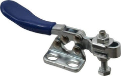 Gibraltar - 60 Lb Holding Capacity, Horizontal Handle, Manual Hold Down Toggle Clamp - 80° Handle Movement, 90° Bar Opening, U-Bar, Right Flanged Base, Carbon Steel - Apex Tool & Supply