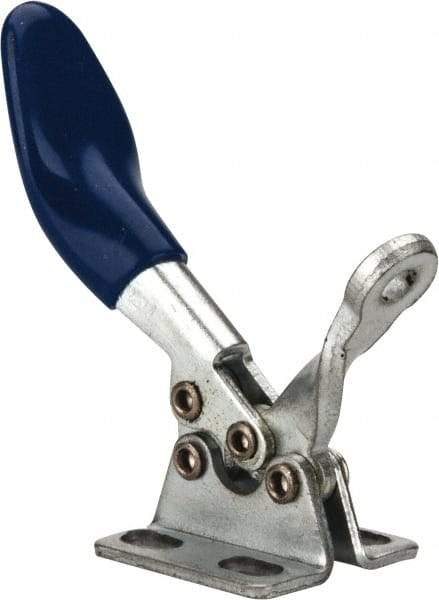 Gibraltar - 60 Lb Holding Capacity, Horizontal Handle, Manual Hold Down Toggle Clamp - 80° Handle Movement, 90° Bar Opening, Solid Bar, Flanged Base, Carbon Steel - Apex Tool & Supply