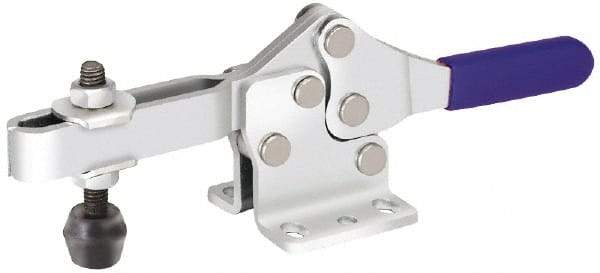 Gibraltar - 200 Lb Holding Capacity, Horizontal Handle, Manual Hold Down Toggle Clamp - 61° Handle Movement, 91° Bar Opening, U-Bar, Flanged Base, Electro-Plated Zinc, Carbon Steel - Apex Tool & Supply