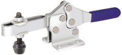 Gibraltar - 200 Lb Holding Capacity, Horizontal Handle, Manual Hold Down Toggle Clamp - 61° Handle Movement, 91° Bar Opening, U-Bar, Flanged Base, Electro-Plated Zinc, Carbon Steel - Apex Tool & Supply