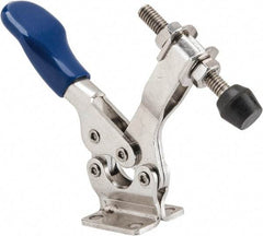 Gibraltar - 600 Lb Holding Capacity, Horizontal Handle, Manual Hold Down Toggle Clamp - 70° Handle Movement, 92° Bar Opening, U-Bar, Flanged Base, Electro-Plated Zinc, Stainless Steel - Apex Tool & Supply