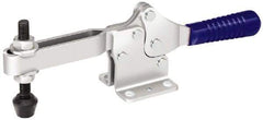 Gibraltar - 750 Lb Holding Capacity, Horizontal Handle, Manual Hold Down Toggle Clamp - 59° Handle Movement, 93° Bar Opening, U-Bar, Flanged Base, Electro-Plated Zinc, Carbon Steel - Apex Tool & Supply