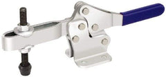 Gibraltar - 1,000 Lb Holding Capacity, Horizontal Handle, Manual Hold Down Toggle Clamp - 74° Handle Movement, 105° Bar Opening, U-Bar, Flanged Base, Electro-Plated Zinc, Carbon Steel - Apex Tool & Supply