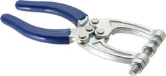Gibraltar - 350 Lb Load Capacity, 1.77" Throat Depth, 6.03" OAL, Carbon Steel, C Style Plier Clamp - M8x1.5 Spindle, 2.86" Open Throat Height, Blue Handle - Apex Tool & Supply