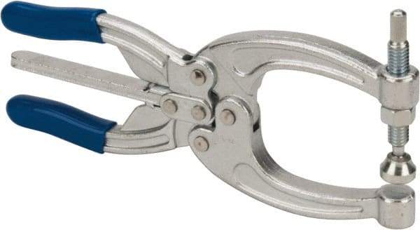 Gibraltar - 700 Lb Load Capacity, 2.72" Throat Depth, 8.5" OAL, Carbon Steel, C Style Plier Clamp - M10x1.5 Spindle, 4.1" Open Throat Height, Blue Handle - Apex Tool & Supply