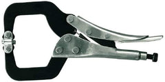 Gibraltar - 12-1/4" OAL C-Clamp Locking Pliers - 4-21/32" Jaw Depth, 5-3/8" Jaw Opening - Apex Tool & Supply