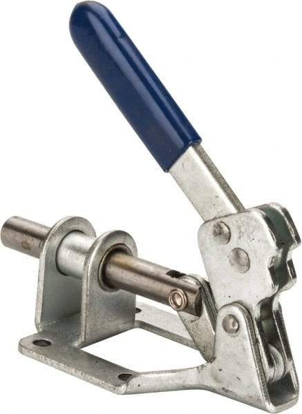 Gibraltar - 300 Lb Load Capacity, Flanged Base, Carbon Steel, Standard Straight Line Action Clamp - 0.22" Mounting Hole Diam, 0.44" Plunger Diam, Straight Handle - Apex Tool & Supply