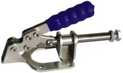 Gibraltar - 300 Lb Load Capacity, Flanged Base, Carbon Steel, Standard Straight Line Action Clamp - 0.22" Mounting Hole Diam, 0.44" Plunger Diam, Straight Handle - Apex Tool & Supply