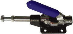 Gibraltar - 600 Lb Load Capacity, Flanged Base, Carbon Steel, Standard Straight Line Action Clamp - 0.22" Mounting Hole Diam, 0.44" Plunger Diam, Straight Handle - Apex Tool & Supply