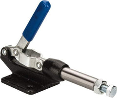 Gibraltar - 800 Lb Load Capacity, Flanged Base, Carbon Steel, Standard Straight Line Action Clamp - 0.33" Mounting Hole Diam, 0.63" Plunger Diam, Straight Handle - Apex Tool & Supply