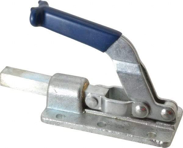 Gibraltar - 800 Lb Load Capacity, Flanged Base, Carbon Steel, Standard Straight Line Action Clamp - 0.26" Mounting Hole Diam, 1/2" Plunger Diam, Straight Handle - Apex Tool & Supply