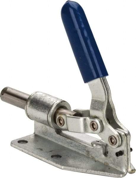 Gibraltar - 300 Lb Load Capacity, Flanged Base, Carbon Steel, Standard Straight Line Action Clamp - 0.2" Mounting Hole Diam, 1/2" Plunger Diam, Straight Handle - Apex Tool & Supply