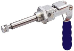 Gibraltar - 700 Lb Load Capacity, Flush Base, Carbon Steel, Standard Straight Line Action Clamp - 1" Mounting Hole Diam, 0.63" Plunger Diam, Straight Handle - Apex Tool & Supply
