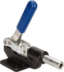 Gibraltar - 800 Lb Load Capacity, Flanged Base, Carbon Steel, Standard Straight Line Action Clamp - 4 Mounting Holes, 0.38" Mounting Hole Diam, 0.62" Plunger Diam, Whale Tail Handle - Apex Tool & Supply