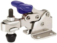 Gibraltar - 150 Lb Holding Capacity, Horizontal Handle, Manual Hold Down Toggle Clamp - 175° Handle Movement, 92° Bar Opening, U-Bar, Flanged Base, Stainless Steel - Apex Tool & Supply