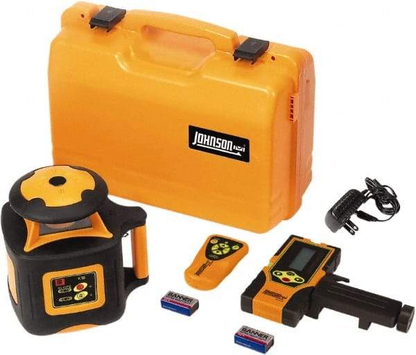 Johnson Level & Tool - 2,000' (Exterior) Measuring Range, 1/16" at 100' Accuracy, Self-Leveling Rotary Laser - 700 RPM, 1 Beam, NiMH Battery Included - Apex Tool & Supply
