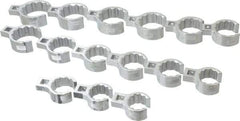 Proto - 15 Piece 1/2" Drive Flare Nut Crowfoot Wrench Set - 1-1/8 to 2", with Clip Rail - Apex Tool & Supply