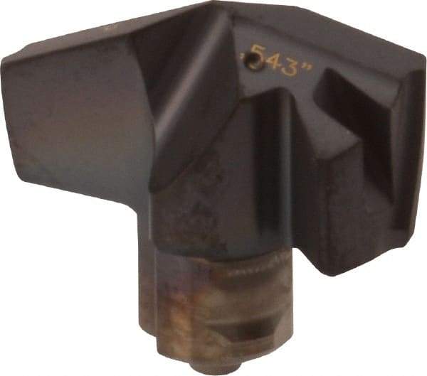 Iscar - Series ICP, 0.543" Diam Grade IC908 140° Replaceable Drill Tip - Carbide, TiAlN Finish, 13 Seat Size, Through Coolant - Apex Tool & Supply