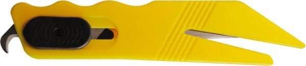 ICT - Fixed Safety Utility Knife - 1" Stainless Steel Blade, Yellow ABS Handle, 2 Blades Included - Apex Tool & Supply