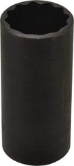 Proto - 1-1/8", 1/2" Drive, Deep Hand Socket - 12 Points, 3-1/4" OAL, Alloy Steel, Black Finish - Apex Tool & Supply