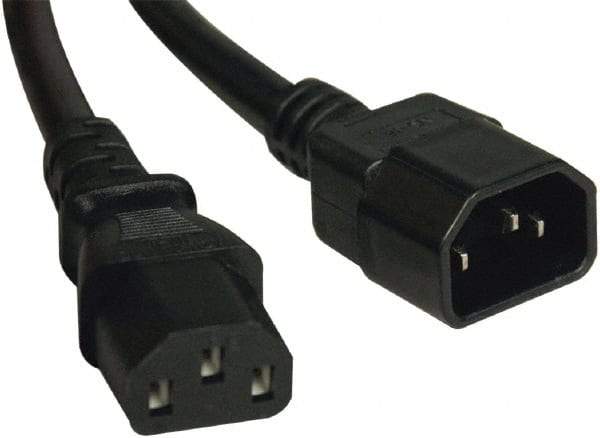 Tripp-Lite - 10', 14/3 Gauge/Conductors, Black Indoor Replacement Cord - 0 Receptacles, 15 Amps, 120 VAC, UL SJT, NEMA IEC-320 - Apex Tool & Supply