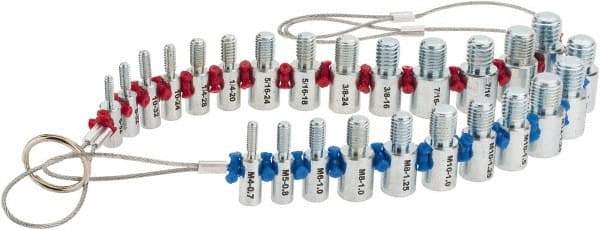 Value Collection - 11 (Metric), 14 (Inch) Leaf, 0.7 to 1.75mm Pitch Range, 13 to 32 TPI Range, Screw Pitch Gage - Apex Tool & Supply