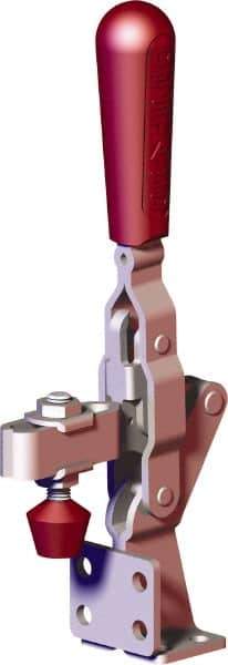 De-Sta-Co - 375 Lb Holding Capacity, Vertical Handle, Manual Hold Down Toggle Clamp - 56° Handle Movement, 96° Bar Opening, U-Bar, Flanged Base, Carbon Steel - Apex Tool & Supply
