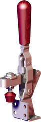 De-Sta-Co - 375 Lb Holding Capacity, Vertical Handle, Manual Hold Down Toggle Clamp - 56° Handle Movement, 96° Bar Opening, U-Bar, Flanged Base, Carbon Steel - Apex Tool & Supply
