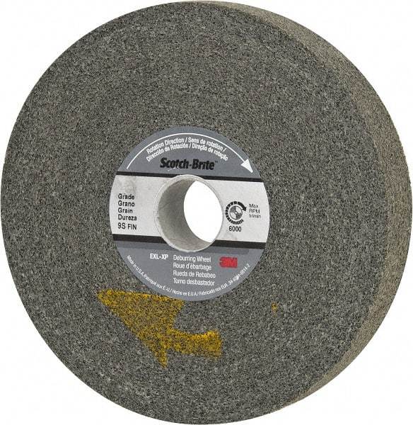 3M - 6" Diam, 1" Face Width, 1" Center Hole, Fine Grade, Silicon Carbide Deburring Wheel - Convolute, Extra Hard Density 9 Grade, 6,000 RPM - Apex Tool & Supply