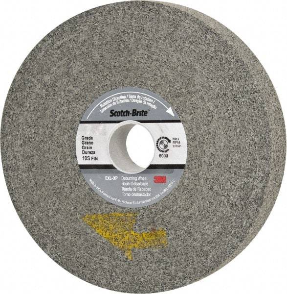 3M - 6" Diam, 1" Face Width, 1" Center Hole, Fine Grade, Silicon Carbide Deburring Wheel - Convolute, Hard Density 10 Grade, 6,000 RPM - Apex Tool & Supply