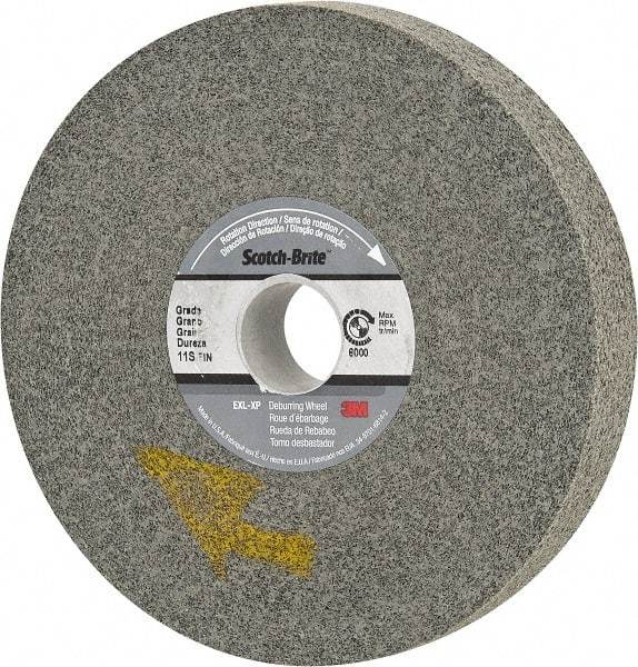 3M - 6" Diam, 1" Face Width, 1" Center Hole, Fine Grade, Silicon Carbide Deburring Wheel - Convolute, Hard Density 11 Grade, 6,000 RPM - Apex Tool & Supply