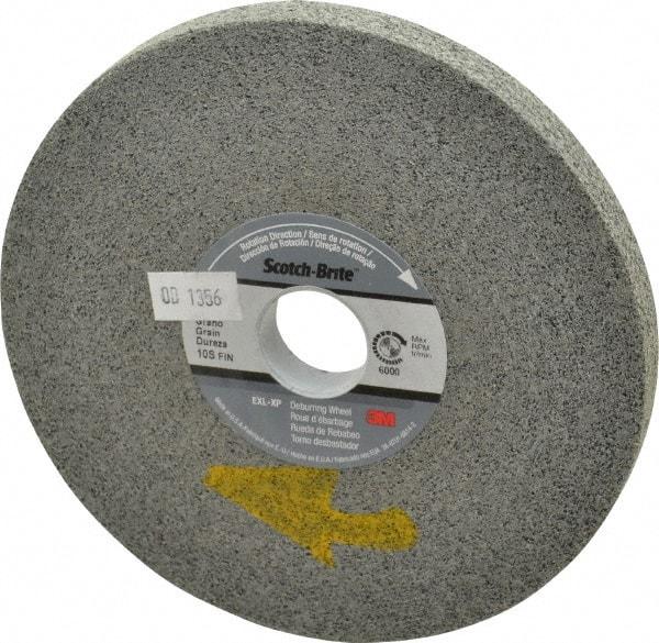 3M - 6" Diam, 1/2" Face Width, 1" Center Hole, Fine Grade, Silicon Carbide Deburring Wheel - Convolute, Hard Density 10 Grade, 6,000 RPM - Apex Tool & Supply