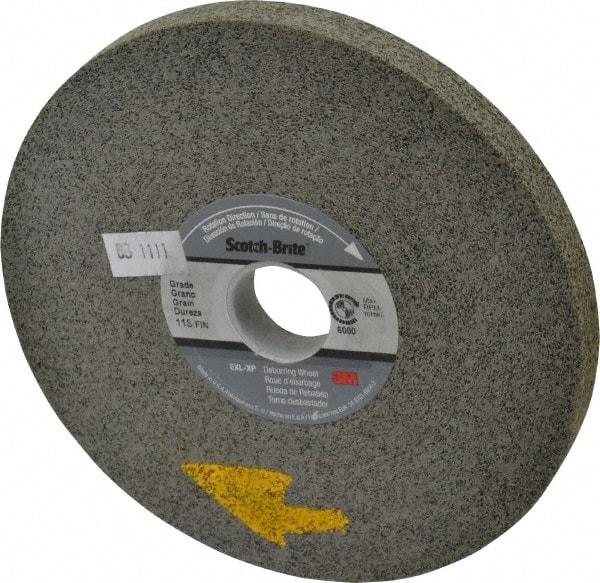 3M - 6" Diam, 1/2" Face Width, 1" Center Hole, Fine Grade, Silicon Carbide Deburring Wheel - Convolute, Hard Density 11 Grade, 3,000 RPM - Apex Tool & Supply