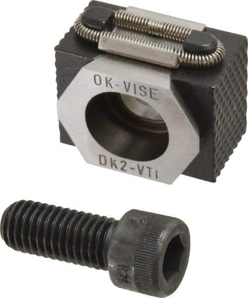 Mitee-Bite - 14,500 Lb Holding Force Single Vise Wedge Clamp - 1.65" Wide x 1.18" Deep x 0.87" High Base, 48 to 52 HRC, 1.65 to 1.93" Jaw Spread, 110 Lb/Ft Torque, 1/2-13 Screw Thread - Apex Tool & Supply