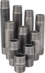 Made in USA - 100 Piece, 3/4" Pipe, Black Finished Steel Pipe Nipple Set - Schedule 40, (25) Close, (20) 2, (10) 2-1/2, (10) 3, (5) 3-1/2, (10) 4, (5) 4-1/2, (5) 5, (5) 5-1/2, (5) 6 - Apex Tool & Supply