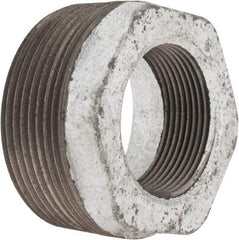 Made in USA - Class 150, 2-1/2 x 1-1/2" Galvanized Pipe Hex Bushing - Threaded, Malleable Iron - Apex Tool & Supply