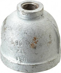 Made in USA - Class 150, 2 x 1/2" Galvanized Pipe Reducing Coupling - Threaded, Malleable Iron - Apex Tool & Supply