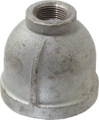 Made in USA - Class 150, 2 x 3/4" Galvanized Pipe Reducing Coupling - Threaded, Malleable Iron - Apex Tool & Supply