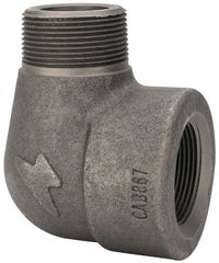 Made in USA - Size 1-1/2", Class 3,000, Forged Carbon Steel Black Pipe 90° Street Elbow - 3,000 psi, Threaded End Connection - Apex Tool & Supply