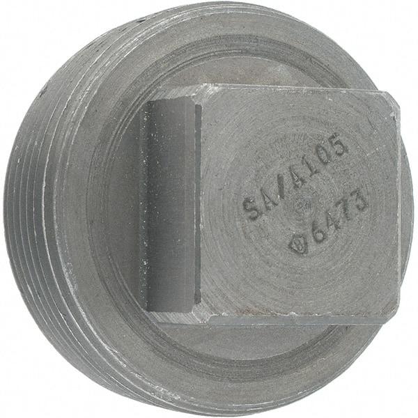 Made in USA - Size 2-1/2", Class 3,000, Forged Carbon Steel Black Pipe Square Plug - 3,000 psi, Threaded End Connection - Apex Tool & Supply