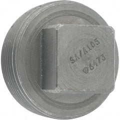 Made in USA - Size 2-1/2", Class 3,000, Forged Carbon Steel Black Pipe Square Plug - 3,000 psi, Threaded End Connection - Apex Tool & Supply