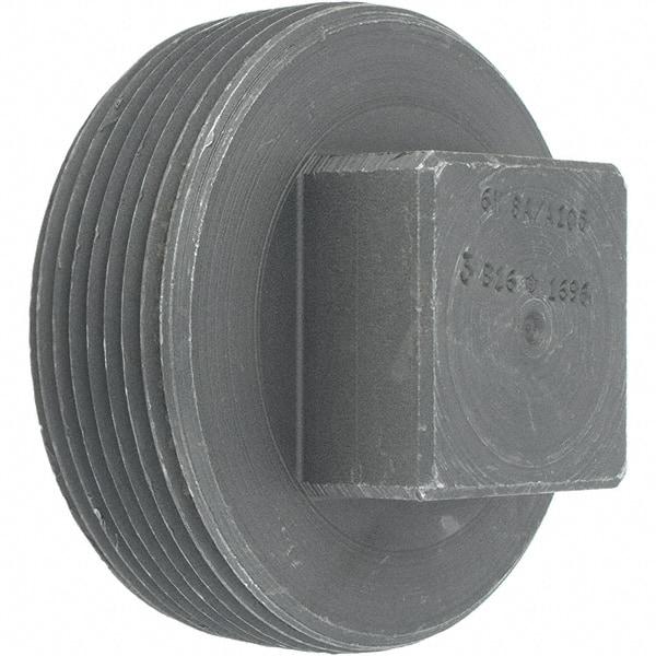 Made in USA - Size 3", Class 3,000, Forged Carbon Steel Black Pipe Square Plug - 3,000 psi, Threaded End Connection - Apex Tool & Supply