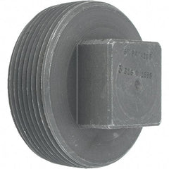Made in USA - Size 3", Class 3,000, Forged Carbon Steel Black Pipe Square Plug - 3,000 psi, Threaded End Connection - Apex Tool & Supply