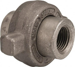 Made in USA - Size 1/2", Class 3,000, Forged Carbon Steel Black Pipe Lug Union - 3,000 psi, Threaded End Connection - Apex Tool & Supply