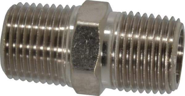 Value Collection - 1/2" Internal Pipe, Brass Hex Nipple - MNPT - Apex Tool & Supply