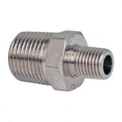 Value Collection - 1/2 x 1/4" Internal Pipe, Brass Hex Nipple Reducer - Male x Male - Apex Tool & Supply