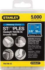 Stanley - 27/64" Wide Galvanized Steel Heavy Duty Power Crown Staples - 3/8" Leg Length - Apex Tool & Supply
